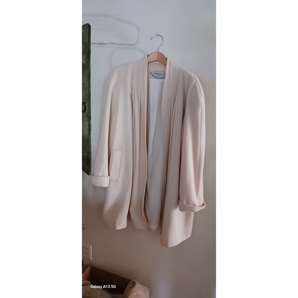 Vintage Women's Winter Coat By Ashley Scott Size 1X Wool Cream Color